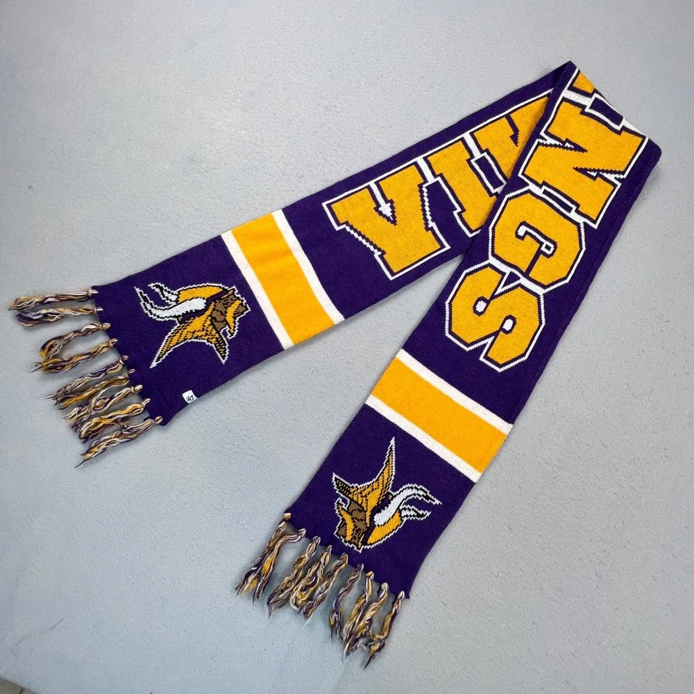 47 Brand Minnesota Vikings Scarf Skol Purple NFL Football Winter Fan Gear Thor